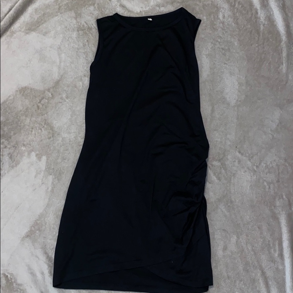 Women’s black tank dress w/ ruching